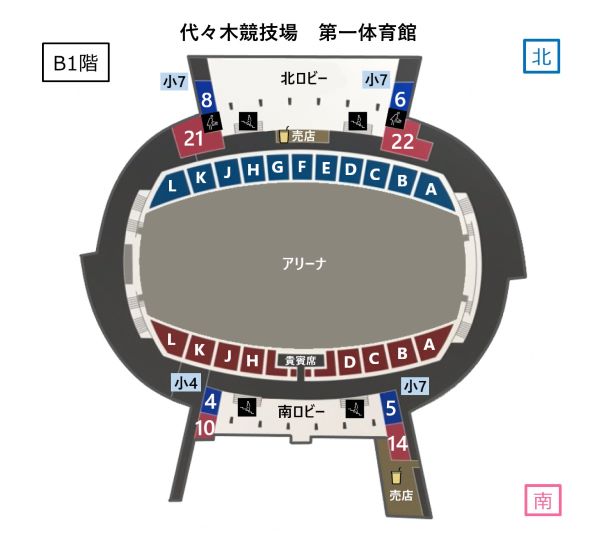 地下1階（B1）のトイレマップ